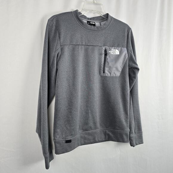 The North Face Sweatshirt Men's S Gray Chest Zipper Pocket Pullover - Picture 7 of 16